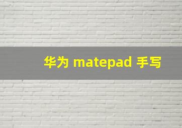 华为 matepad 手写